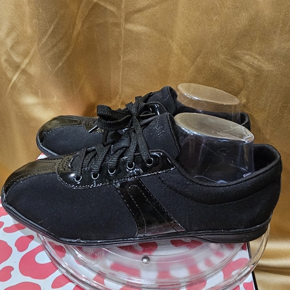 K Easy Spirit Waling Shoes Womens Size 9 Black Leather (Suede) Lace Up On Cue - Picture 6 of 9